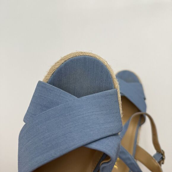 J. Crew Factory Espadrille Platform Heels Size 8 Summer - Picture 6 of 9